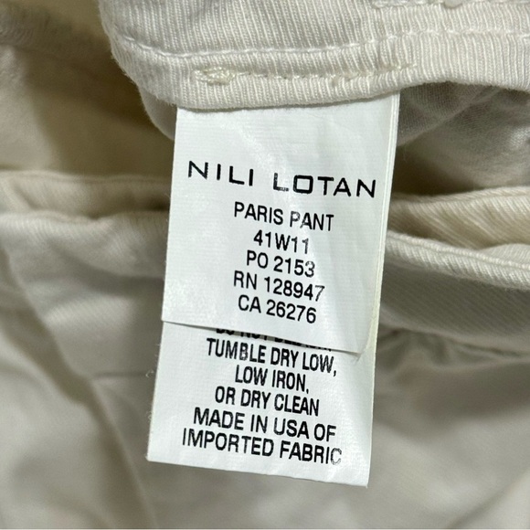 Nili Lotan Paris Pant in Eggshell Drop Crotch Cotton Twill Size 2 Edgy USA Work - Picture 8 of 13